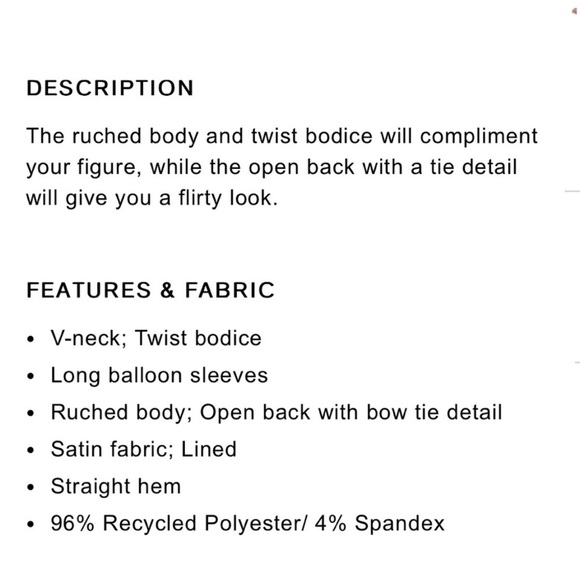 NWT Express Satin Ruched Twist Front Open Back/Bow Side Zip Blouse Top Peach XS - Picture 8 of 9